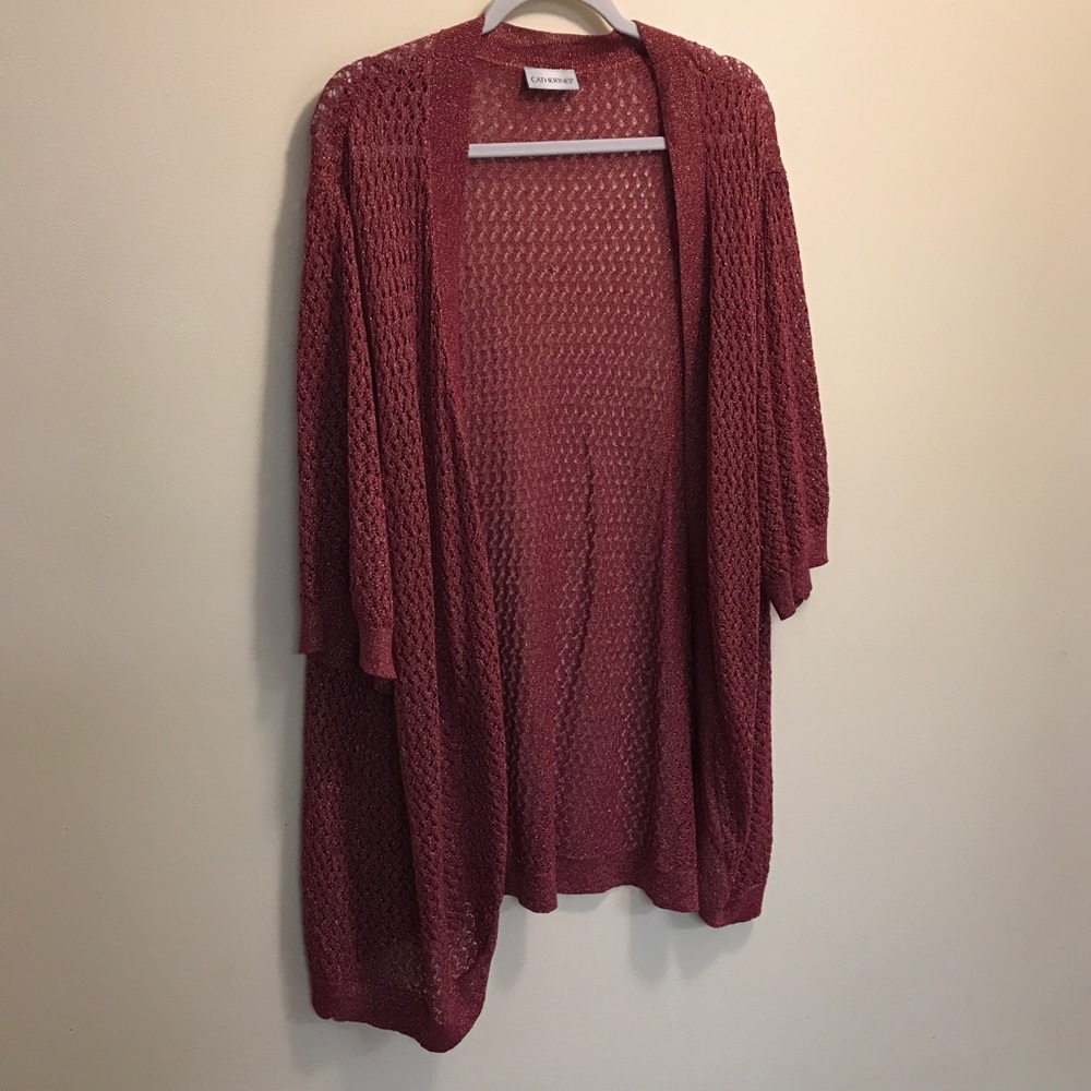Catherines Metallic Cardi Sz 4x
